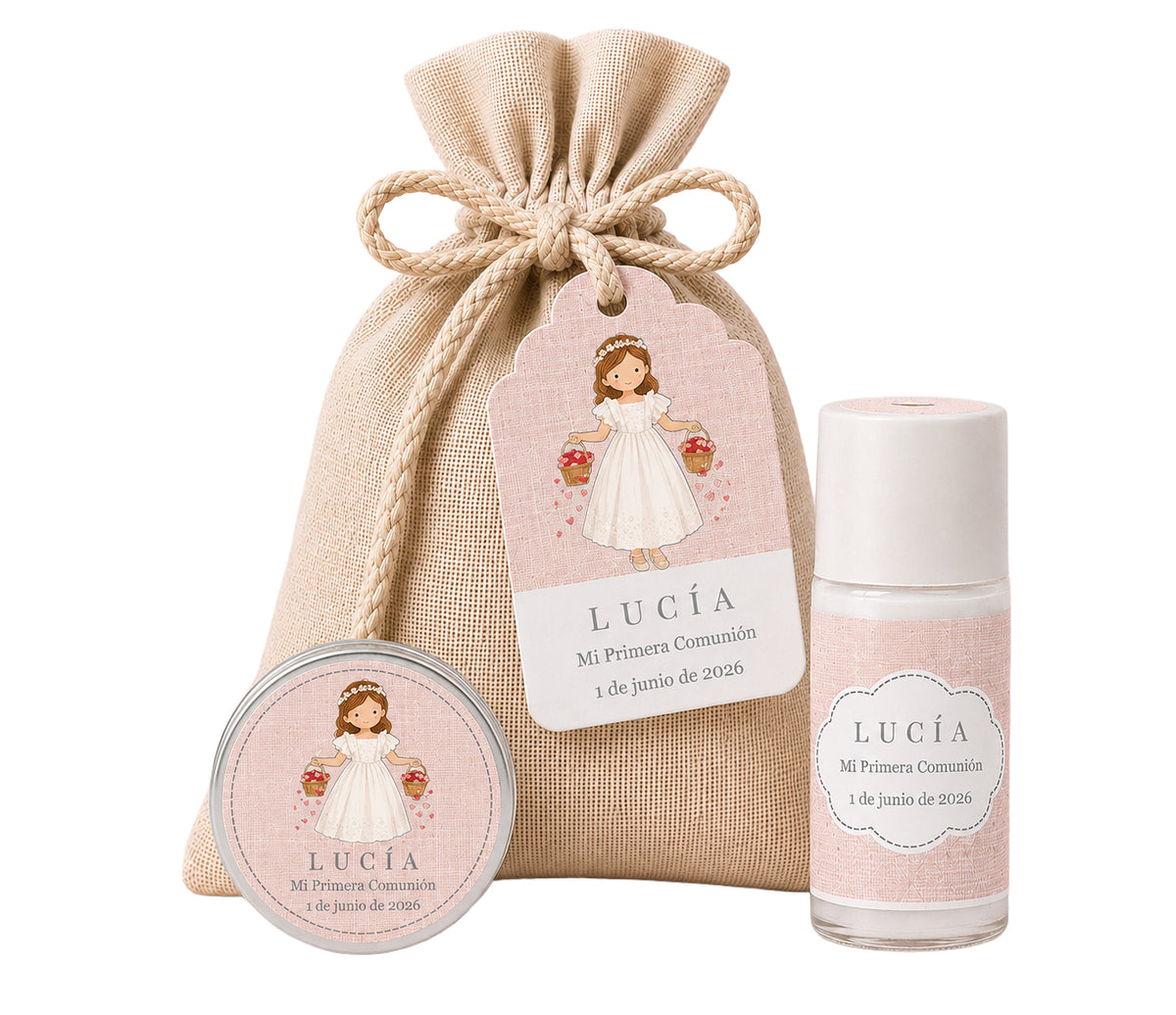 Crema manos, balsamo labial en saquito