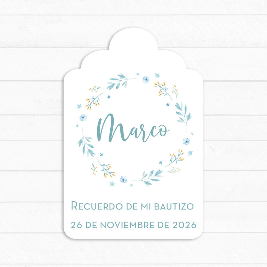 Etiqueta Bautizo Hojitas