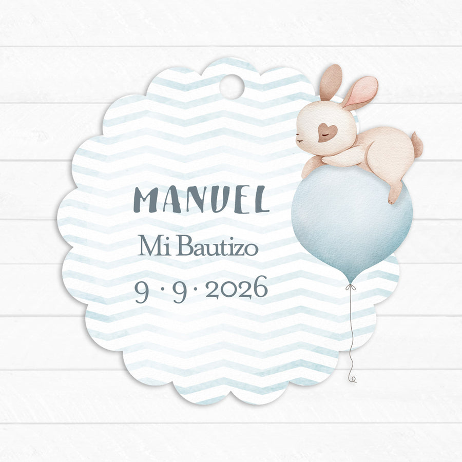 Etiqueta Bautizo Conejito