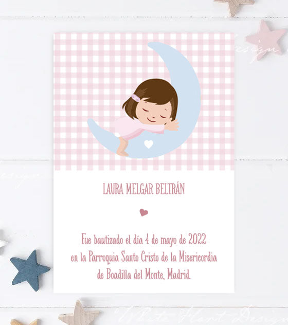 Recordatorios Bautizo Niña Luna