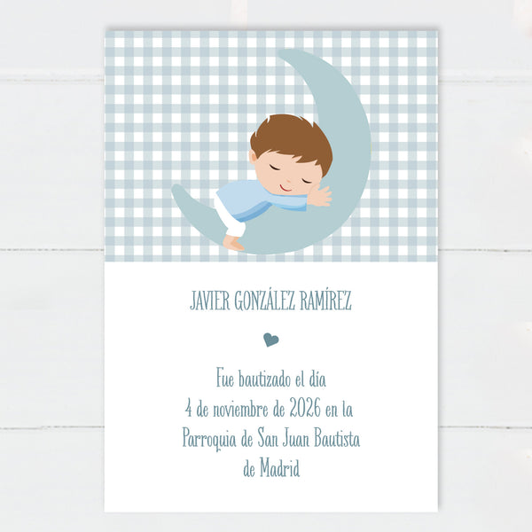 Recordatorios Bautizo Niño Luna