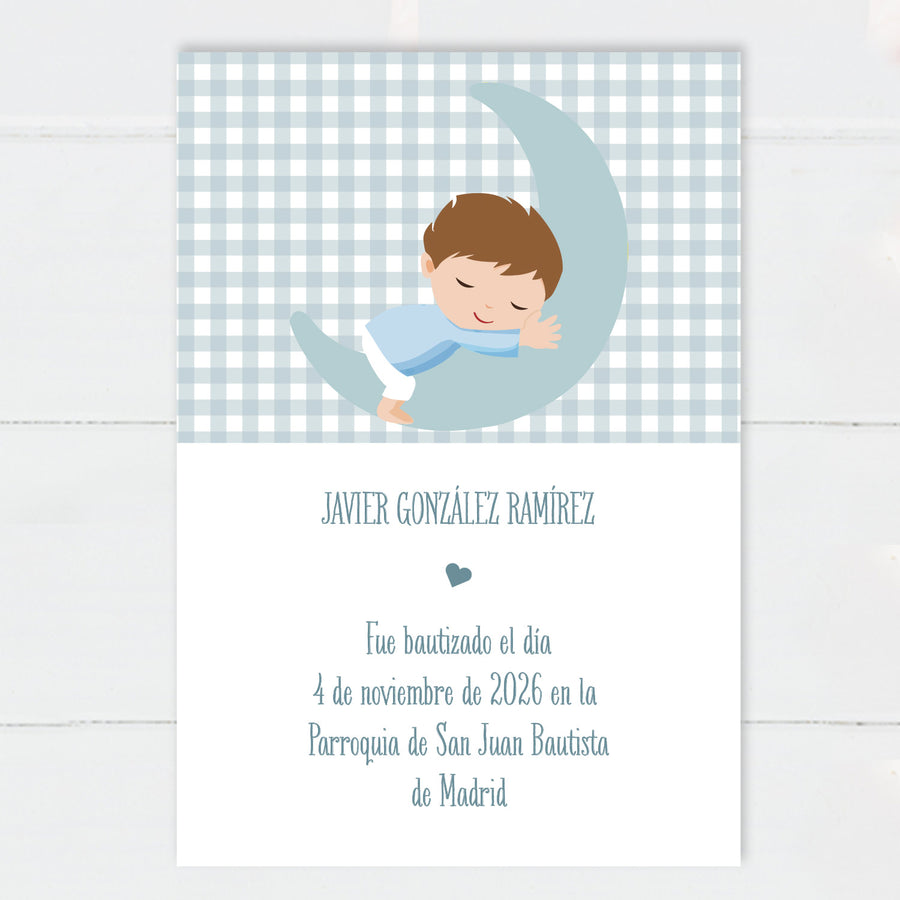 Recordatorios Bautizo Niño Luna