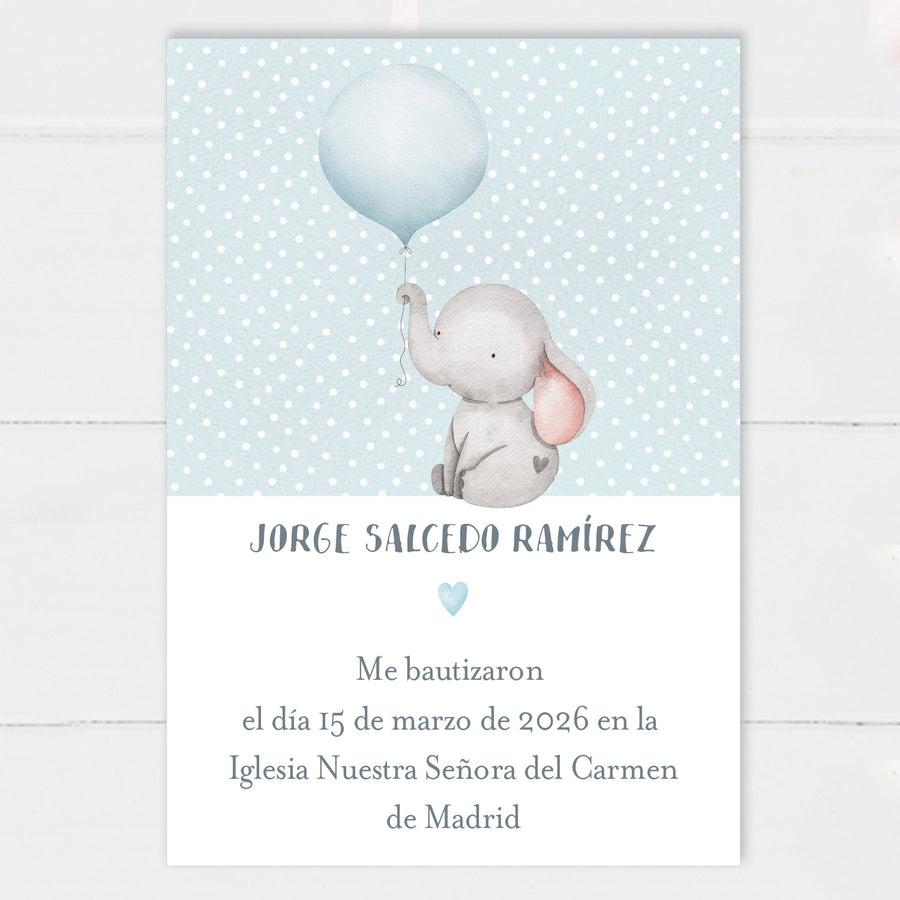 Recordatorios Bautizo Elefante
