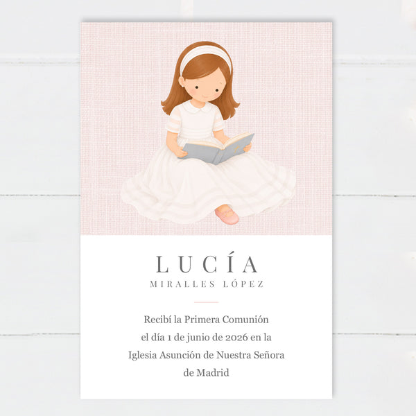 Recordatorio Comunión Niña Biblia
