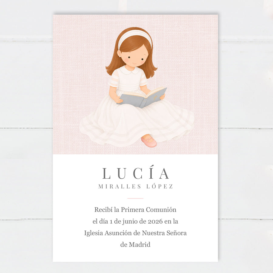 Recordatorio Comunión Niña Biblia