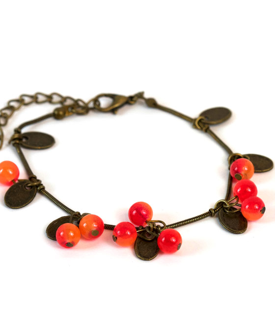 Pulsera bolas rojas