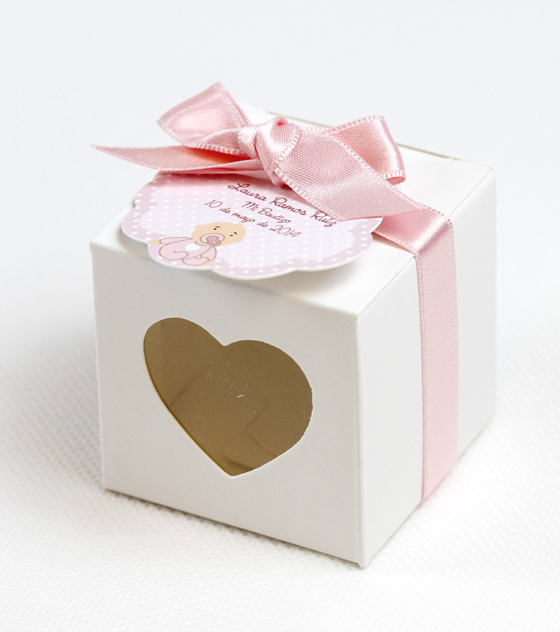Cajas para detalles de comunión niña forma corazón (12 uds