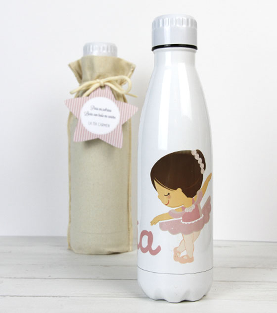 Botella de comunión de niña Botella con funda Detalles invitados comunión