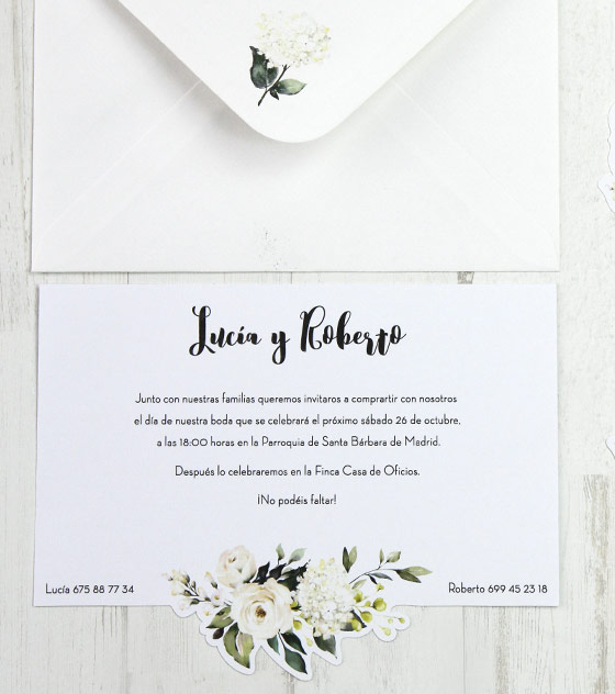 Invitacion boda flor