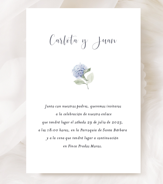 Invitacion boda hortensias 2