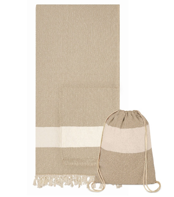 Toalla mochila beige